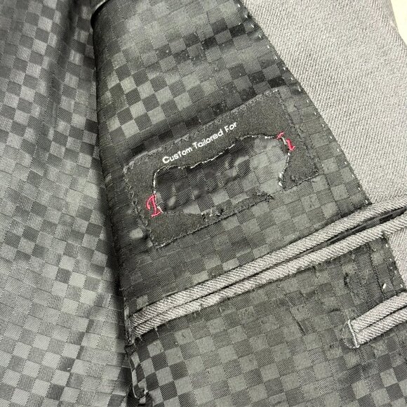 Bespoke Valenzia Cloth by Dormeuil Grey Wool Sport Coat Blazer 42L - Picture 8 of 8